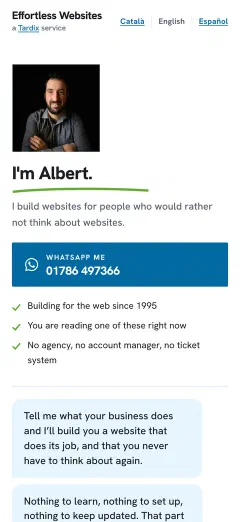 The same website, on a phone